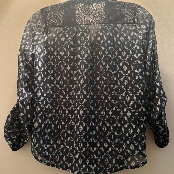 Kids Blue Patterned Blouse - Picture 2 of 5
